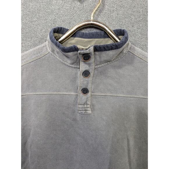 Carbon 2 Colbalt Pullover Mens Large Pique Knit 1/4 Button Contrasting Trim - Picture 3 of 10